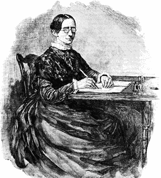 woman writing at a desk